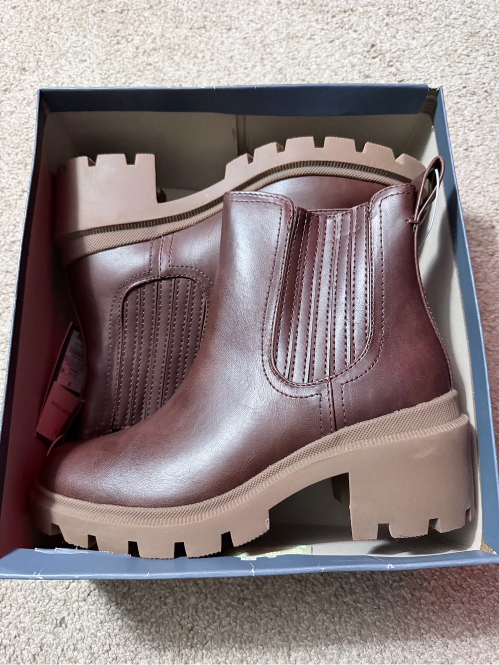 Women’s Brown Chunky Chelsea Boots